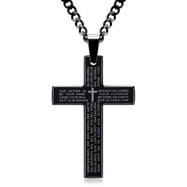 pendant necklaces retro christian jesus single titanium scripture cross necklace stainless steel black prayer choker pendants for men colar, Silver
pendant necklaces retro christian jesus single titanium scripture cross necklace stainless steel black prayer choker pendants for men colar, Silver