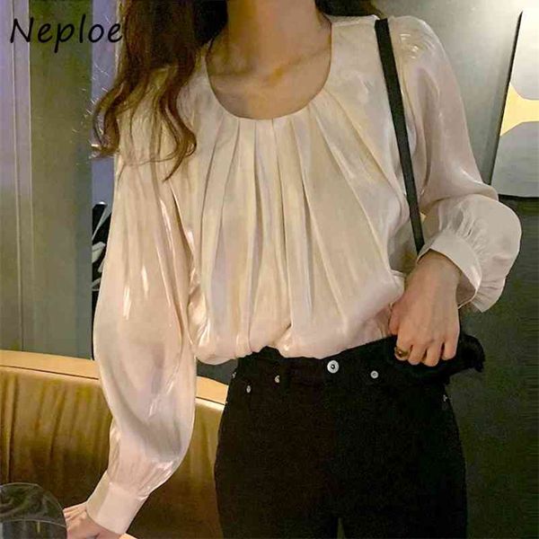 chic glossy pleated design loose women blouse autumn elegant long sleeve shirts o-neck all-match femme blusas 1h568 210422, White
chic glossy pleated design loose women blouse autumn elegant long sleeve shirts o-neck all-match femme blusas 1h568 210422, White