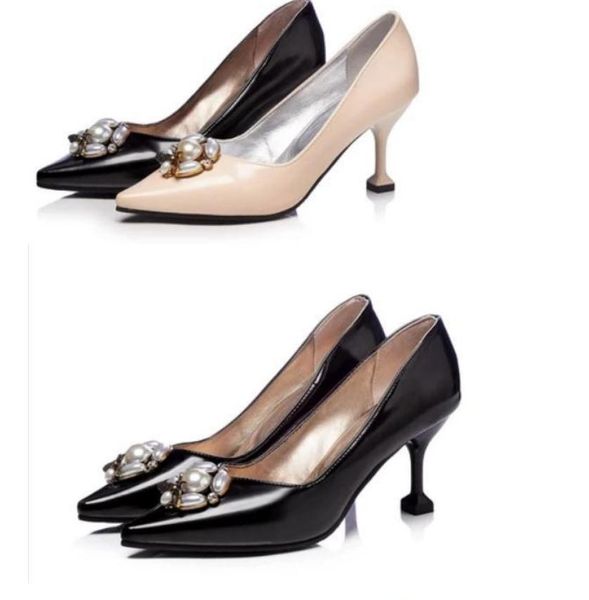 women's shoes in spring and autumn high fine heel pointed end water drill@963, Black
women's shoes in spring and autumn high fine heel pointed end water drill@963, Black