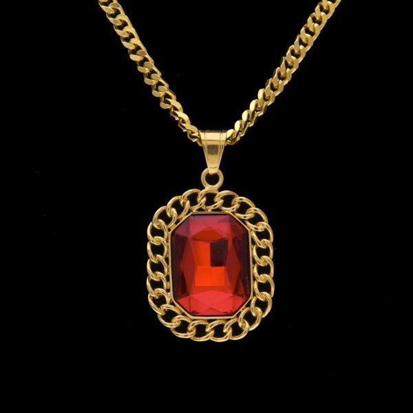 pendant necklaces stainless stee men hip hop red gem 70cm long cuban link chain fashion gifts women jewelry, Silver
pendant necklaces stainless stee men hip hop red gem 70cm long cuban link chain fashion gifts women jewelry, Silver