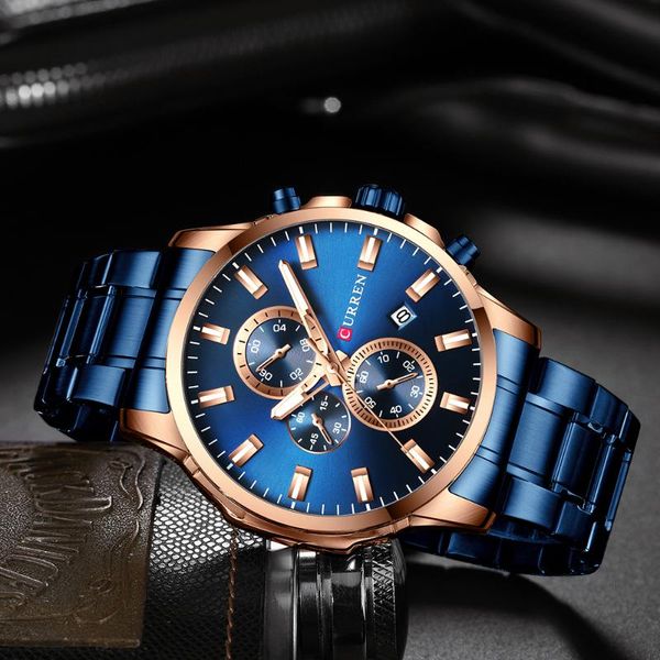 wristwatches curren business mens watches stainless steel wrist watch chronograph army military quartz relogio masculino, Slivery;brown
wristwatches curren business mens watches stainless steel wrist watch chronograph army military quartz relogio masculino, Slivery;brown