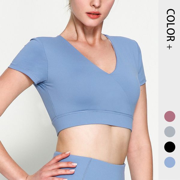 v-neck tight yoga suit short half sleeve t-shirt gym running sports women's bra n1037, Gray
v-neck tight yoga suit short half sleeve t-shirt gym running sports women's bra n1037, Gray