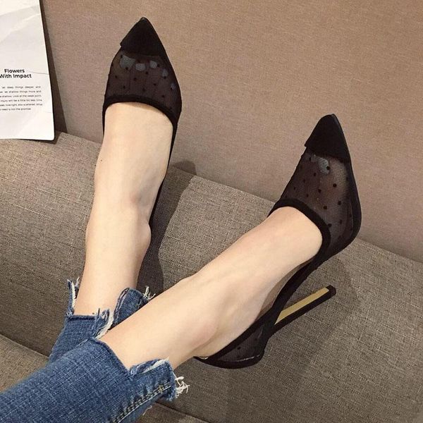 dress shoes spring and summer women's high-heeled 2021 gauze polka dot was thin korean version of pointed high, Black
dress shoes spring and summer women's high-heeled 2021 gauze polka dot was thin korean version of pointed high, Black