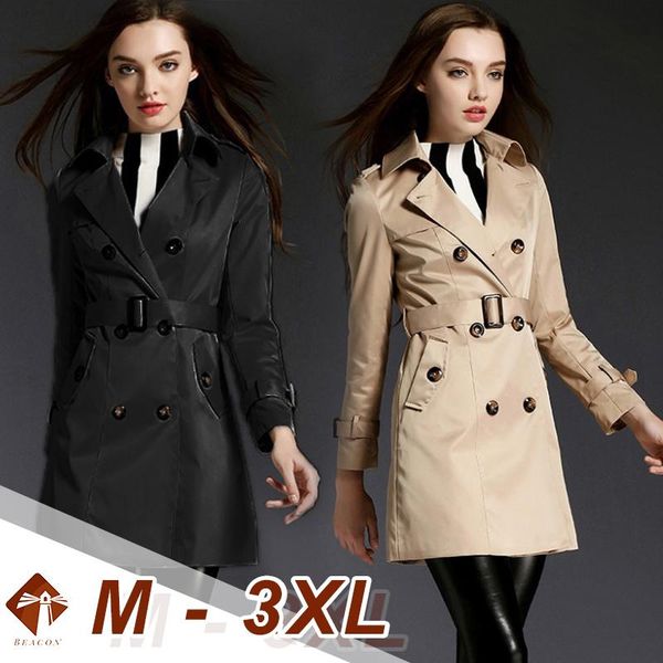 plus size outerwear & coats women's lapel windbreaker fashion casual double-breasted female slim long trench with belt retro large outw, Black
plus size outerwear & coats women's lapel windbreaker fashion casual double-breasted female slim long trench with belt retro large outw, Black