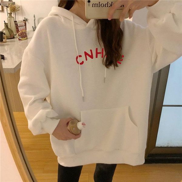 women's hoodies & sweatshirts autumn winter long sleeve women velvet warm loose letter print large size harajuku hooded sweatshirt, Black
women's hoodies & sweatshirts autumn winter long sleeve women velvet warm loose letter print large size harajuku hooded sweatshirt, Black