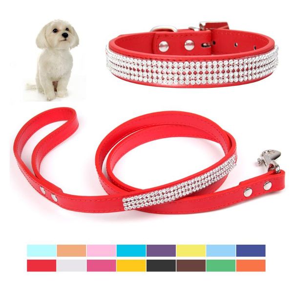 dog collars & leashes bling dogs leash leather with rhinestones adjustable walking belt luxury pet traction rope for small large supplies
dog collars & leashes bling dogs leash leather with rhinestones adjustable walking belt luxury pet traction rope for small large supplies
