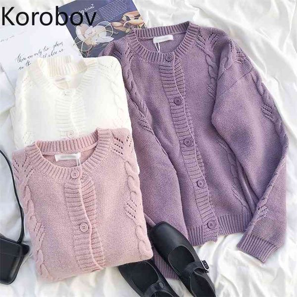 korobov preppy style single breasted women sweaters korean o neck long sleeve solid cardigans sweet outwear knit sueter mujer 210430, White
korobov preppy style single breasted women sweaters korean o neck long sleeve solid cardigans sweet outwear knit sueter mujer 210430, White