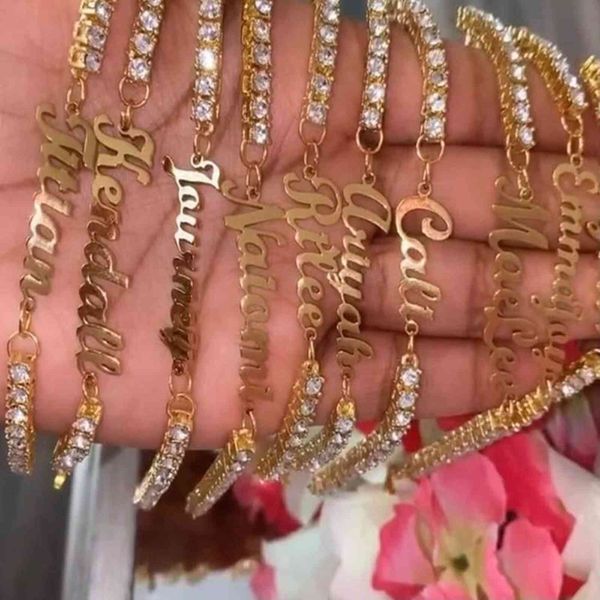 custom s stainless steel zircon chain name bracelet for women gifts, Golden;silver
custom s stainless steel zircon chain name bracelet for women gifts, Golden;silver