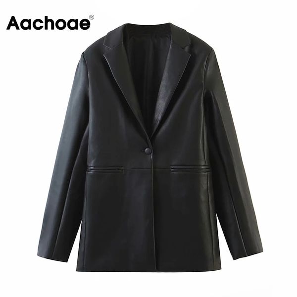 aachoae streetwear black pu faux leather blazer women notched collar fashion jacket coat female long sleeve outerwear 210413, White;black
aachoae streetwear black pu faux leather blazer women notched collar fashion jacket coat female long sleeve outerwear 210413, White;black