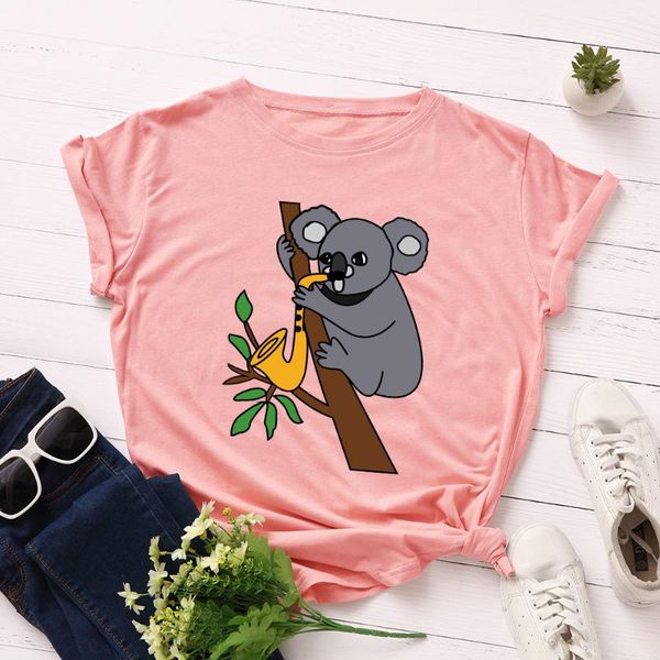 women short sleeve cotton t-shirts cute koala on the tree print graphic tees summer tee for female casual oversized clothes women's t-, White
women short sleeve cotton t-shirts cute koala on the tree print graphic tees summer tee for female casual oversized clothes women's t-, White