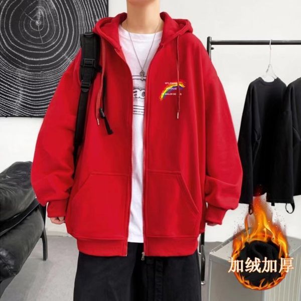 cardigan sweater men's autumn and winter new loose fashion youth hooded rainbow printed coat men, Black
cardigan sweater men's autumn and winter new loose fashion youth hooded rainbow printed coat men, Black