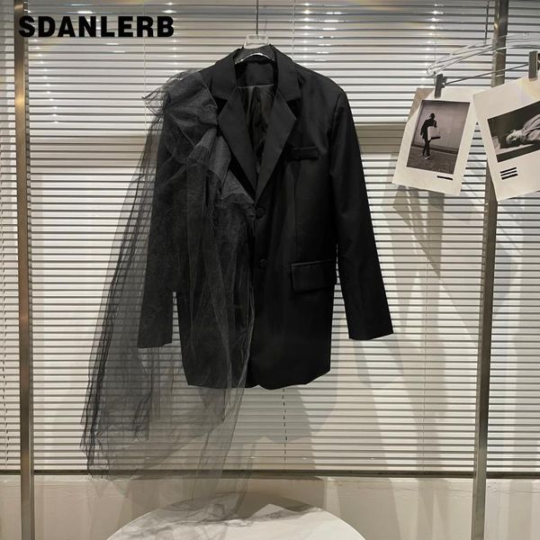 women's suits & blazers fall 2021 women black blazer coat fashionable mesh pleats patchwork business suit loose long sleeve tailored ja, White;black
women's suits & blazers fall 2021 women black blazer coat fashionable mesh pleats patchwork business suit loose long sleeve tailored ja, White;black