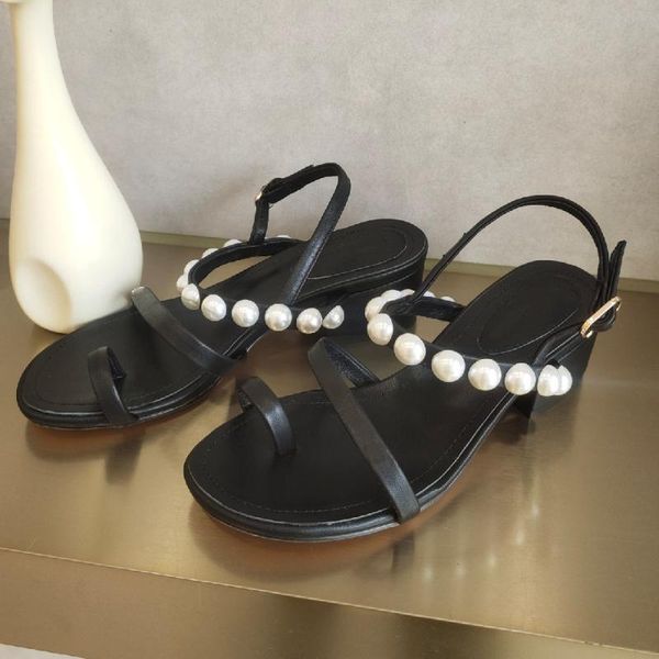summer pearl sandals women designer shoes flat causal genuine leather open toe dress, Black
summer pearl sandals women designer shoes flat causal genuine leather open toe dress, Black