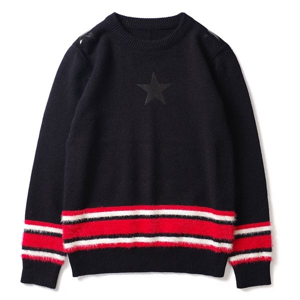 men's fashion brand tb striped round neck pullover long sleeve wool knitwear in autumn and winter 2020, Black
men's fashion brand tb striped round neck pullover long sleeve wool knitwear in autumn and winter 2020, Black