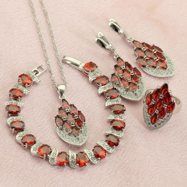 earrings & necklace wpaitkys pomegranate red crystal silver color jewelry sets for women drop bracelet pendant ring gift box
earrings & necklace wpaitkys pomegranate red crystal silver color jewelry sets for women drop bracelet pendant ring gift box