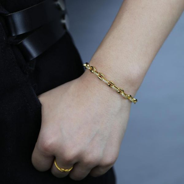 link, chain men women gold silver color coffee bean beads bracelet with white rainbow cz paved hip hop punk jewelry, Black
link, chain men women gold silver color coffee bean beads bracelet with white rainbow cz paved hip hop punk jewelry, Black