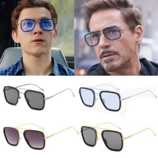 aviator sunglasses iron-man glasses movie superhero peter parker cosplay edith tony stark sunglasses prop for men, White;black 
aviator sunglasses iron-man glasses movie superhero peter parker cosplay edith tony stark sunglasses prop for men, White;black
