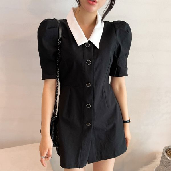 fashion elegant romantic contrast color lapel chic single breasted high waist puff sleeve mini dress gentle 16f1121 210510, Black;gray
fashion elegant romantic contrast color lapel chic single breasted high waist puff sleeve mini dress gentle 16f1121 210510, Black;gray