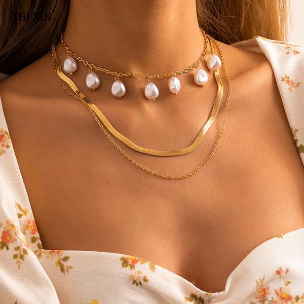 chokers shixin bohemian pearl tassel pendant choker necklaces for women snake chain on neck jewelry fashion layered 2021 gifts, Golden;silver
chokers shixin bohemian pearl tassel pendant choker necklaces for women snake chain on neck jewelry fashion layered 2021 gifts, Golden;silver