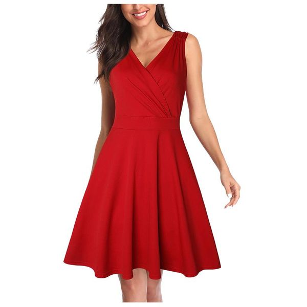 casual dresses summer dress women sleeveless solid party elegant mini vintage a-line v-line swing sundress vestidos #t3g, Black;gray
casual dresses summer dress women sleeveless solid party elegant mini vintage a-line v-line swing sundress vestidos #t3g, Black;gray