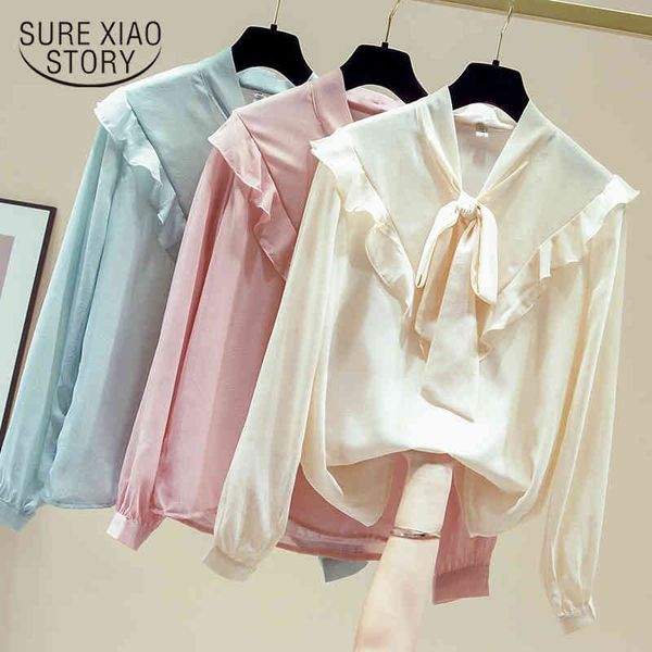 fashion korean long sleeve shirt bow elegant ruffles vintage chiffon blouse office blouses women casual blusas mujer 11594 210415, White
fashion korean long sleeve shirt bow elegant ruffles vintage chiffon blouse office blouses women casual blusas mujer 11594 210415, White