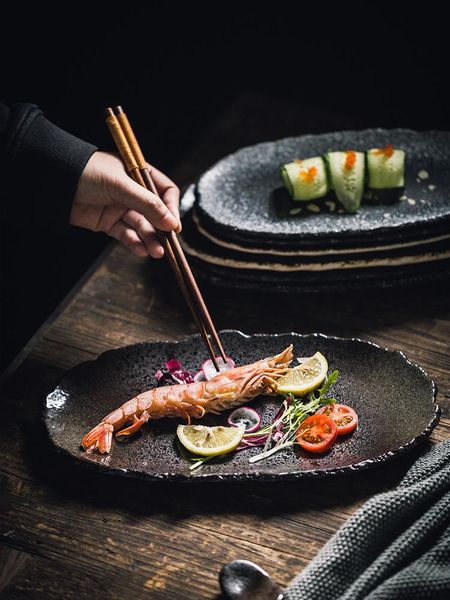 japanese style black pearl ceramic tableware creative sushi dish irregular long strips daily tray snack dessert plate dishes & plates
japanese style black pearl ceramic tableware creative sushi dish irregular long strips daily tray snack dessert plate dishes & plates