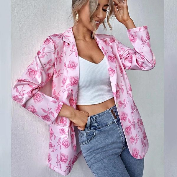 women's suits & blazers pink flower irregular printing loose womens blazer long sleeve casual nice autumn elegant office lady, White;black
women's suits & blazers pink flower irregular printing loose womens blazer long sleeve casual nice autumn elegant office lady, White;black