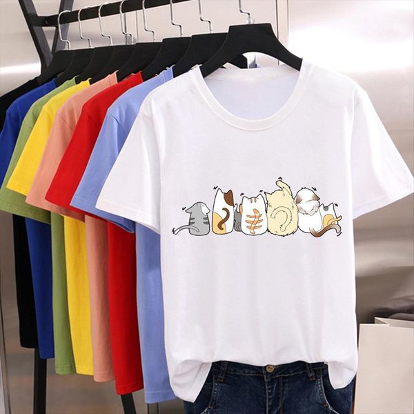 couple of cute cats women t shirt and dogs sitting together in harmony print fine womens fashion casual round neck, White
couple of cute cats women t shirt and dogs sitting together in harmony print fine womens fashion casual round neck, White