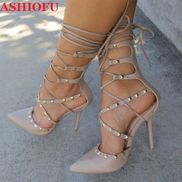 dress shoes ashiofu handmade women high heel pumps rivets spikes ankle straps party prom evening fashion court, Black
dress shoes ashiofu handmade women high heel pumps rivets spikes ankle straps party prom evening fashion court, Black