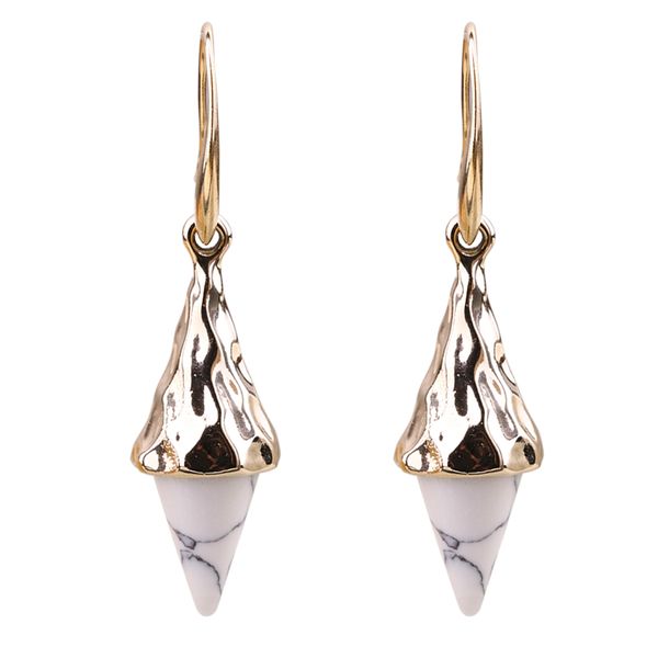 cone shape white calaite pendant stud earringsdangle chandelier stud earrings, Silver
cone shape white calaite pendant stud earringsdangle chandelier stud earrings, Silver