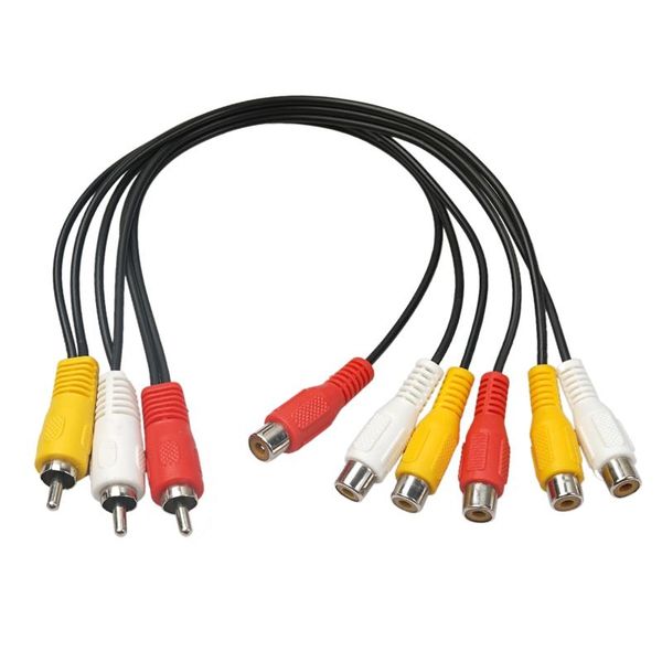 black 25cm 3rca male to 6rca female connector distributor o video av tv dvd adapter cable keyboards
black 25cm 3rca male to 6rca female connector distributor o video av tv dvd adapter cable keyboards