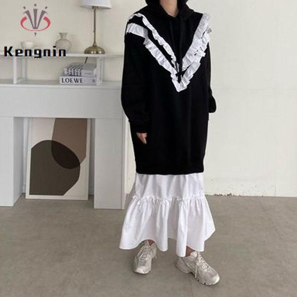 spring autumn patchwork women hoodies hooded dresses maxi long loose thick t-shirts dress black gray vestidos ke822 casual
spring autumn patchwork women hoodies hooded dresses maxi long loose thick t-shirts dress black gray vestidos ke822 casual