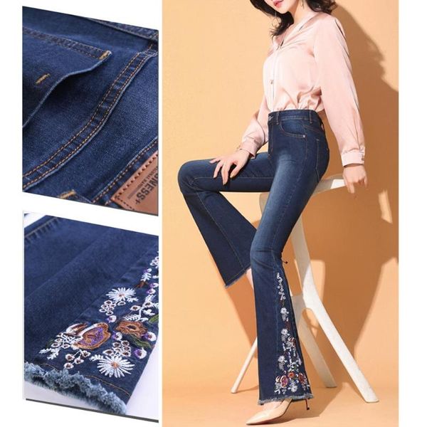 women's jeans women vintage side slit flare elastic denim pants bell bottoms trousers, Blue
women's jeans women vintage side slit flare elastic denim pants bell bottoms trousers, Blue