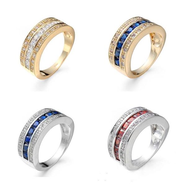 wedding rings fashion gold silver color ring red blue pink white zircon crystal for women&men birthday partyband elegant jewelry, Slivery;golden
wedding rings fashion gold silver color ring red blue pink white zircon crystal for women&men birthday partyband elegant jewelry, Slivery;golden
