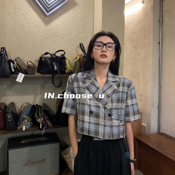 women's suits & blazers in.choose uu plaid blazer 2021 summer korean temperament commuter casual short sleeve suit coat, White;black
women's suits & blazers in.choose uu plaid blazer 2021 summer korean temperament commuter casual short sleeve suit coat, White;black
