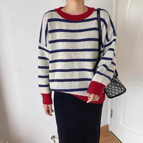 women's sweaters warm sweater women striped knitted pullover oversize autumn vintage long sleeved jumpers casual loose chic knitwear pu, White;black
women's sweaters warm sweater women striped knitted pullover oversize autumn vintage long sleeved jumpers casual loose chic knitwear pu, White;black