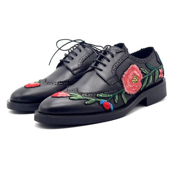 dress shoes spring and autumn pointed toe genuine leather wedding oxford lace up formal brogue handmade fashion men, Black
dress shoes spring and autumn pointed toe genuine leather wedding oxford lace up formal brogue handmade fashion men, Black