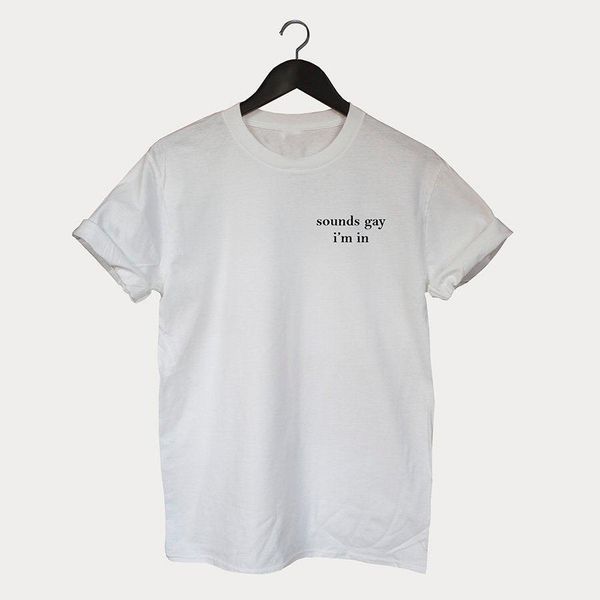 lgbt sounds gay im in womens bisexual pride cotton summer short sleeve leter print camisetas mujer, White
lgbt sounds gay im in womens bisexual pride cotton summer short sleeve leter print camisetas mujer, White