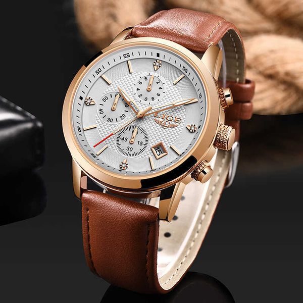 lige fashion men watches brand luxury leather waterproof sports watch men gold date chronograph quartz clock reloj hombres 210527, Slivery;brown
lige fashion men watches brand luxury leather waterproof sports watch men gold date chronograph quartz clock reloj hombres 210527, Slivery;brown