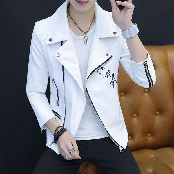 men's fur & faux hoho 2021 autumn lapel leather jacket youth embroidered style diagonal zipper casual, Black
men's fur & faux hoho 2021 autumn lapel leather jacket youth embroidered style diagonal zipper casual, Black