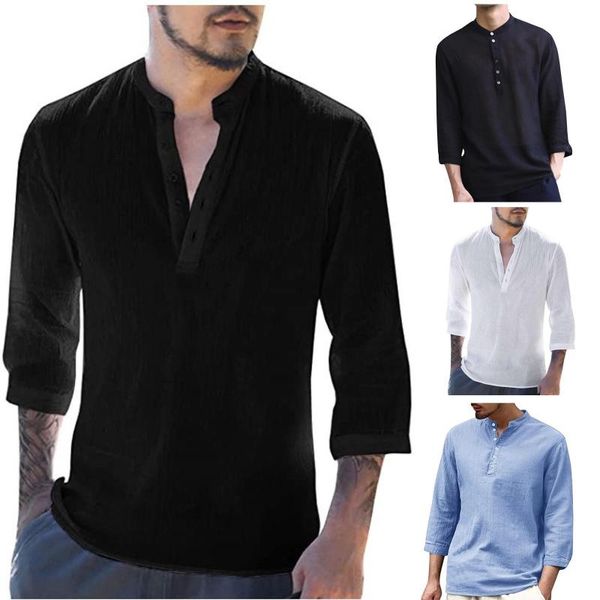 men's casual shirts summer men henley linen solid shirt half sleeve cotton beach loose fit pullover tees t-shirt, White;black
men's casual shirts summer men henley linen solid shirt half sleeve cotton beach loose fit pullover tees t-shirt, White;black