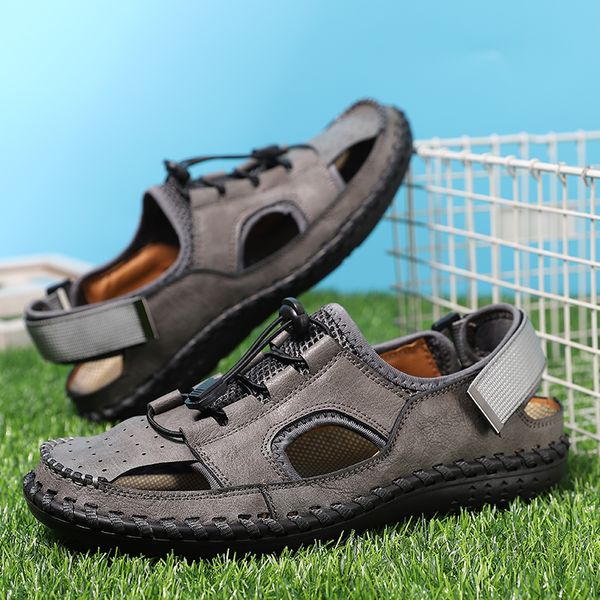 summer genuine leather men casual shoes outdoor sandals men handmade breathable slippers designer men beach shoes plus size 46, Red;white
summer genuine leather men casual shoes outdoor sandals men handmade breathable slippers designer men beach shoes plus size 46, Red;white