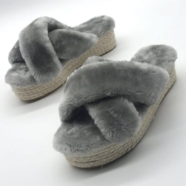 slippers fashion platform women winter warm cross furry slides flat form 2021 fur for comfortable, Black
slippers fashion platform women winter warm cross furry slides flat form 2021 fur for comfortable, Black