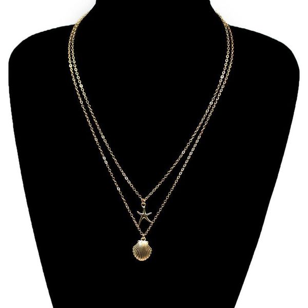 pendant necklaces multilayer shells necklace female personality ideas deserve to act the role of starfish chain clavicle, Silver
pendant necklaces multilayer shells necklace female personality ideas deserve to act the role of starfish chain clavicle, Silver