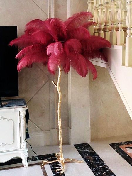 net red ostrich feather floor lamp bedroom european princess room light luxury romantic bedside copper vertical table lamps
net red ostrich feather floor lamp bedroom european princess room light luxury romantic bedside copper vertical table lamps
