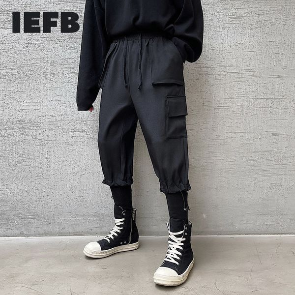 iefb japanese style causal pants for men personality fashionable black elastic waist harem pants black trousers 9y6688 210524
iefb japanese style causal pants for men personality fashionable black elastic waist harem pants black trousers 9y6688 210524
