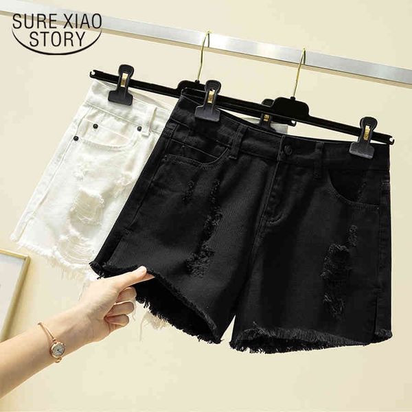 plus size high waist ladies femme summer cotton denim shorts women korean style casual loose short jeans 9834 210415, White;black
plus size high waist ladies femme summer cotton denim shorts women korean style casual loose short jeans 9834 210415, White;black