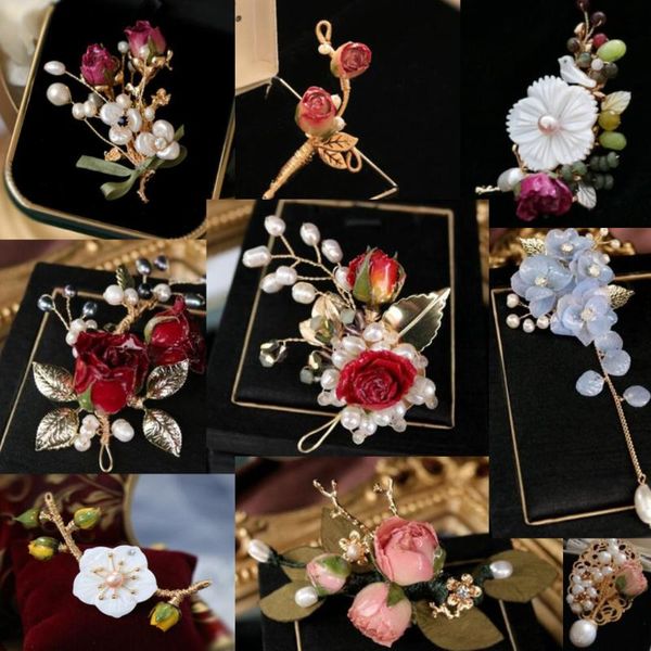 pins, brooches csxjd fashion charm jewelry champagne rose dried flowers pearl bouquet brooch wedding bridesmaid groomsmen pin, Gray
pins, brooches csxjd fashion charm jewelry champagne rose dried flowers pearl bouquet brooch wedding bridesmaid groomsmen pin, Gray