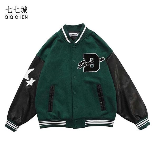 men's jackets men hip hop baseball furry letter leather varsity jacket vintage casual patchwork coat oversized couple streetwear 2021, Black;brown
men's jackets men hip hop baseball furry letter leather varsity jacket vintage casual patchwork coat oversized couple streetwear 2021, Black;brown
