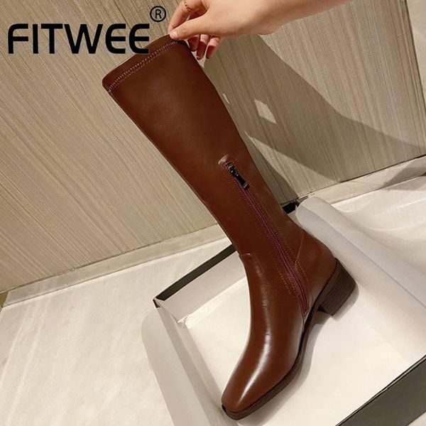 boots fitwee women long genuine leather zipper square heel woman knee high fashion cool winter shoes size 33-42, Black
boots fitwee women long genuine leather zipper square heel woman knee high fashion cool winter shoes size 33-42, Black